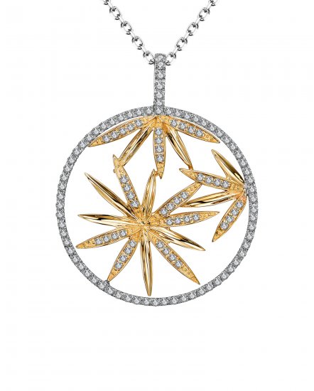 LEAF STYLE ROUND DIAMOND PENDANT (TP1793)