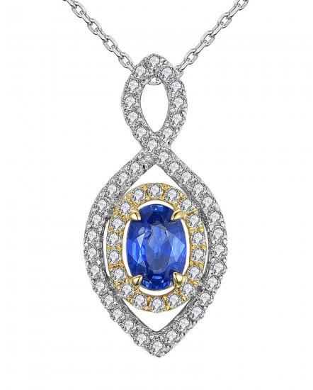 OVAL COLORED STONE DIAMOND PENDANT (TP1800)