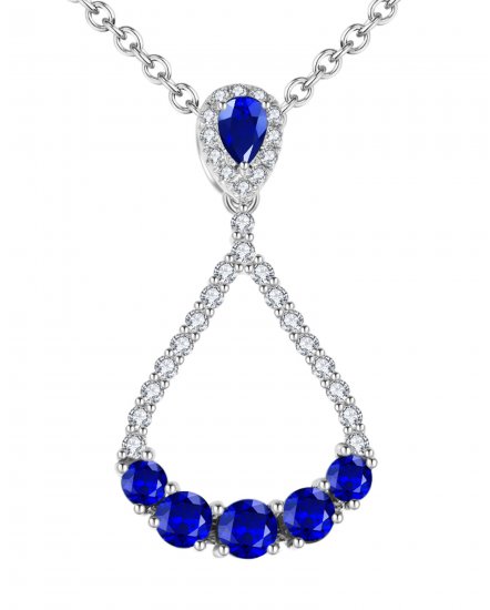 PEAR STYLE SAPPHIRE DIAMOND PENDANT (TP1801)