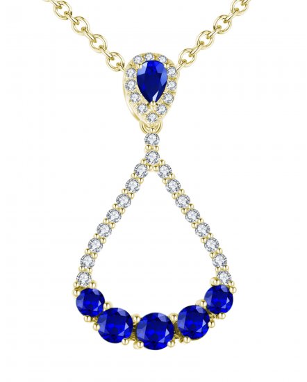 PEAR STYLE SAPPHIRE DIAMOND PENDANT (TP1801)