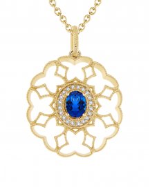 OVAL SAPPHIRE DIAMOND PENDANT (TP1807)