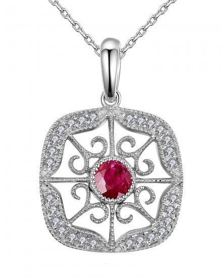 COLORED STONE DIAMOND PENDANT (TP1813)