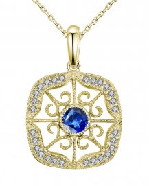 COLORED STONE DIAMOND PENDANT (TP1813)