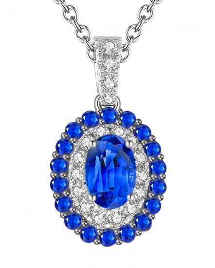 OVAL SAPPHIRE DIAMOND PENDANT (TP1814)