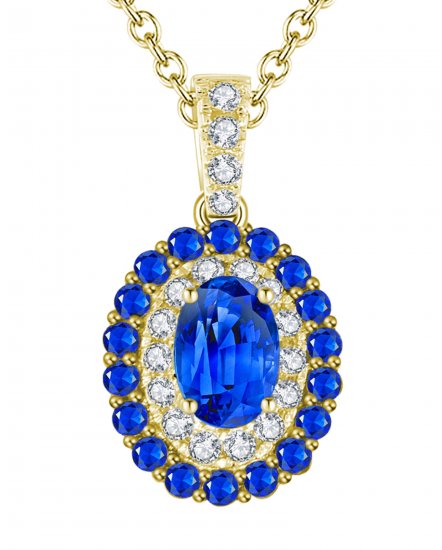 OVAL SAPPHIRE DIAMOND PENDANT (TP1814)