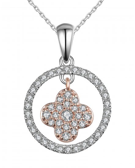 CLOVER STYLE ROUND DIAMOND PENDANT (TP1818)