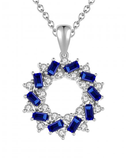 ROUND SAPPHIRE DIAMOND PENDANT (TP1831)