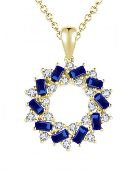ROUND SAPPHIRE DIAMOND PENDANT (TP1831)