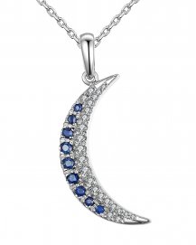 CRESCENT MOON SAPPHIRE DIAMOND PENDANT (TP1832)