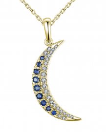 CRESCENT MOON SAPPHIRE DIAMOND PENDANT (TP1832)