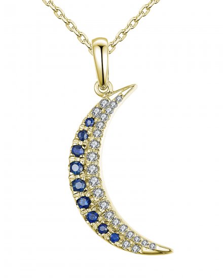 CRESCENT MOON SAPPHIRE DIAMOND PENDANT (TP1832)