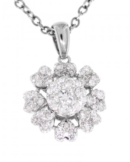 FLORAL STYLE CLUSTER DIAMOND PENDANT (TP1833)