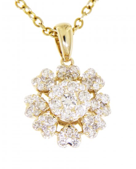 FLORAL STYLE CLUSTER DIAMOND PENDANT (TP1833)