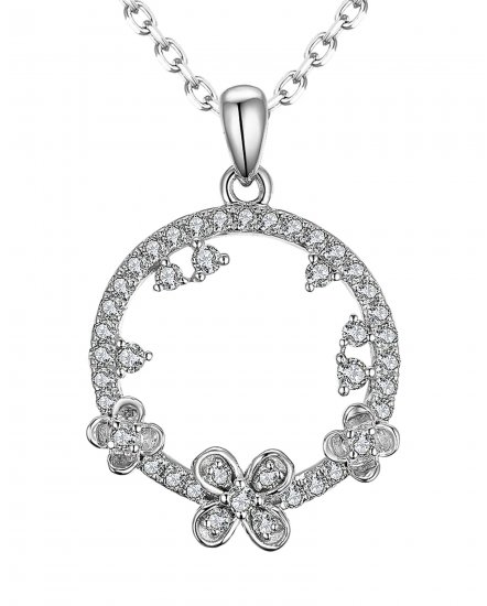 FLORAL STYLE ROUND DIAMOND PENDANT (TP1834)