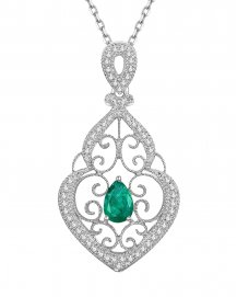 PEAR EMERALD DIAMOND PENDANT (TP1846)