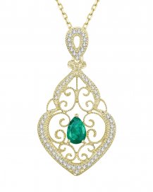PEAR EMERALD DIAMOND PENDANT (TP1846)