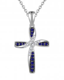 CROSS SAPPHIRE DIAMOND PENDANT (TP1847)