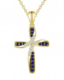 CROSS SAPPHIRE DIAMOND PENDANT (TP1847)