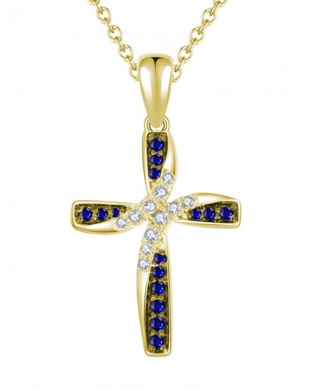 CROSS SAPPHIRE DIAMOND PENDANT (TP1847)