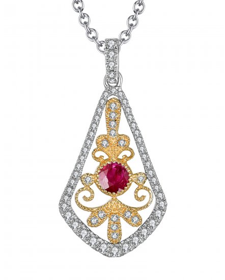 COLORED STONE DIAMOND PENDANT (TP1868)