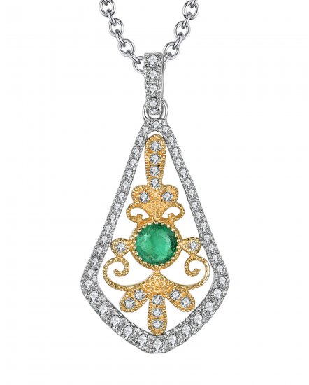 COLORED STONE DIAMOND PENDANT (TP1868)