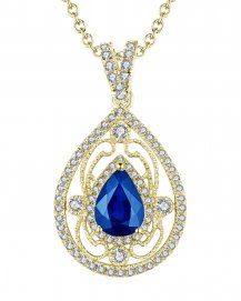 PEAR SAPPHIRE DIAMOND PENDANT (TP1883)
