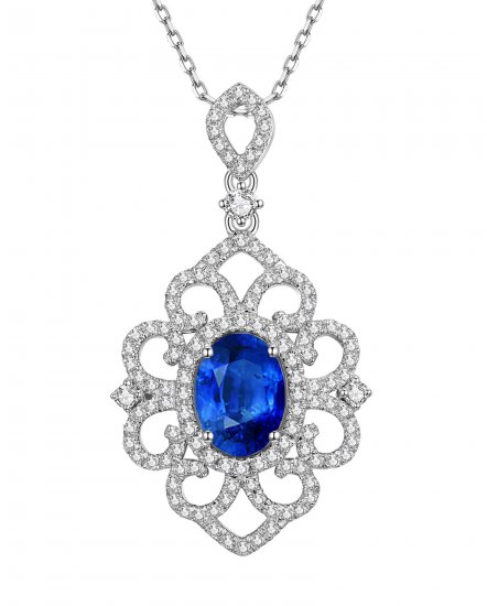 OVAL SAPPHIRE DIAMOND PENDANT (TP1890)
