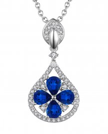 PEAR SAPPHIRE DIAMOND PENDANT (TP1892)