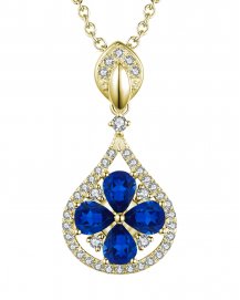 PEAR SAPPHIRE DIAMOND PENDANT (TP1892)