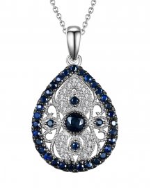 PEAR STYLE SAPPHIRE DIAMOND PENDANT (TP1893)