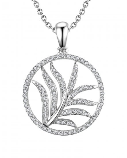LEAF STYLE ROUND DIAMOND PENDANT (TP1901)