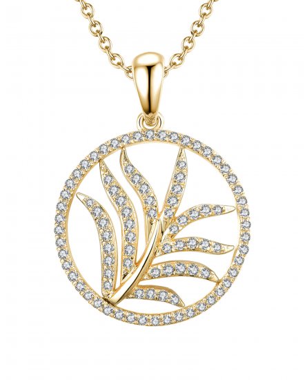 LEAF STYLE ROUND DIAMOND PENDANT (TP1901)