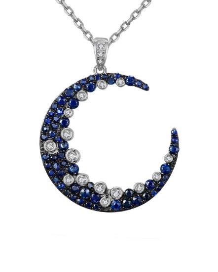 CRESCENT MOON SAPPHIRE DIAMOND PENDANT (TP1915)