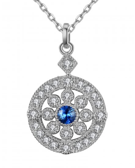ROUND SAPPHIRE DIAMOND PENDANT (TP1981)