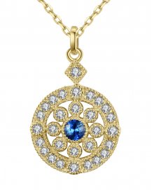 ROUND SAPPHIRE DIAMOND PENDANT (TP1981)