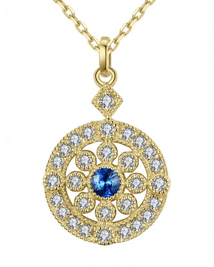 ROUND SAPPHIRE DIAMOND PENDANT (TP1981)