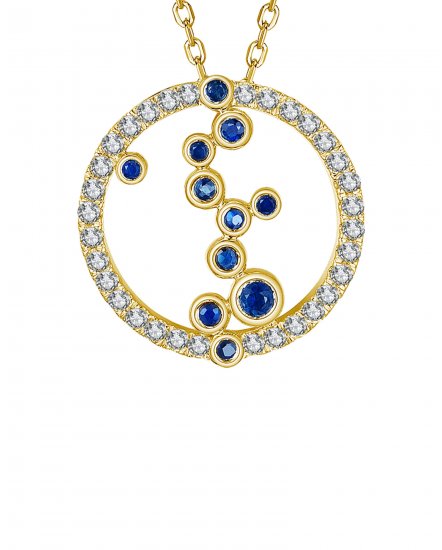 ROUND SAPPHIRE DIAMOND PENDANT (TP1992)