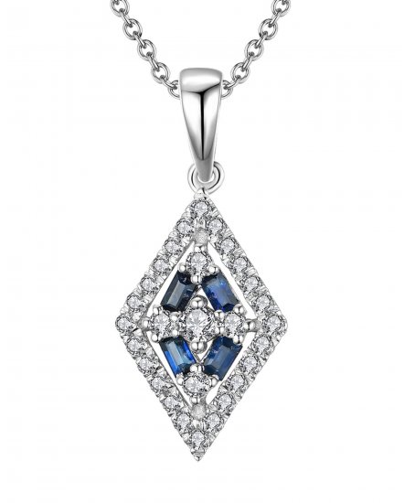 KITE SHAPE SAPPHIRE DIAMOND PENDANT (TP1993)
