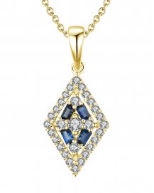 KITE SHAPE SAPPHIRE DIAMOND PENDANT (TP1993)