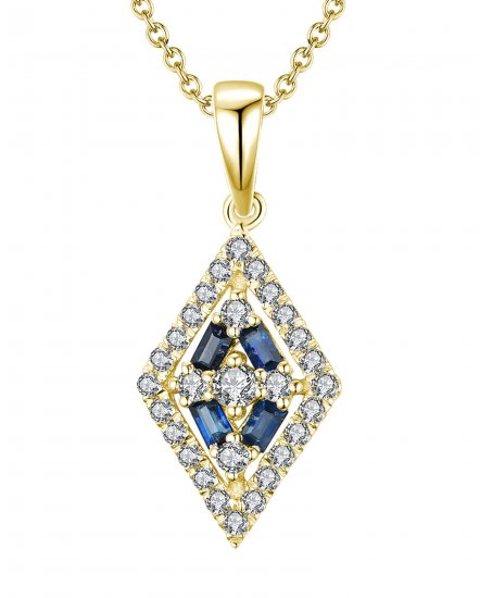 KITE SHAPE SAPPHIRE DIAMOND PENDANT (TP1993)
