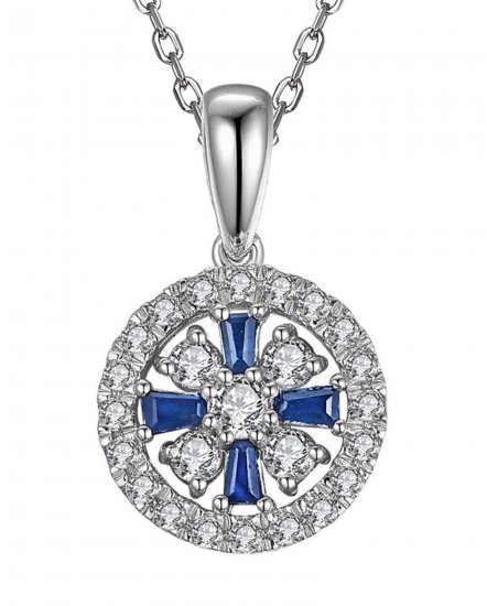 ROUND SAPPHIRE DIAMOND PENDANT (TP1995)