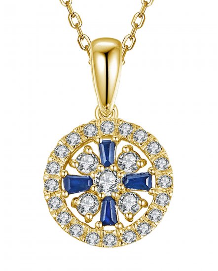 ROUND SAPPHIRE DIAMOND PENDANT (TP1995)