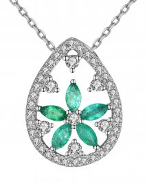 PEAR STYLE EMERALD DIAMOND PENDANT (TP2030)
