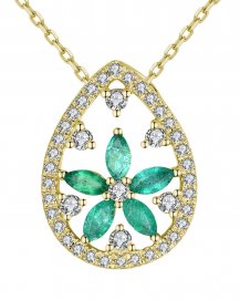 PEAR STYLE EMERALD DIAMOND PENDANT (TP2030)