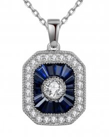 OCTAGON STYLE SAPPHIRE DIAMOND PENDANT (TP2057)