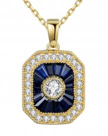 OCTAGON STYLE SAPPHIRE DIAMOND PENDANT (TP2057)