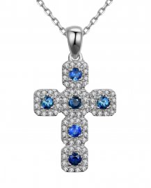 CROSS SAPPHIRE DIAMOND PENDANT (TP2060)