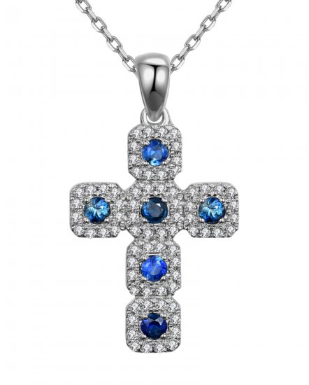 CROSS SAPPHIRE DIAMOND PENDANT (TP2060)