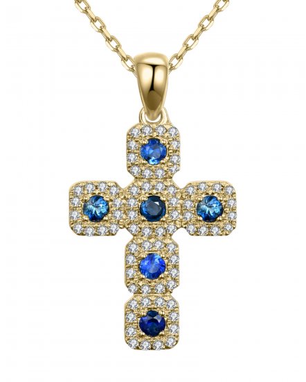 CROSS SAPPHIRE DIAMOND PENDANT (TP2060)