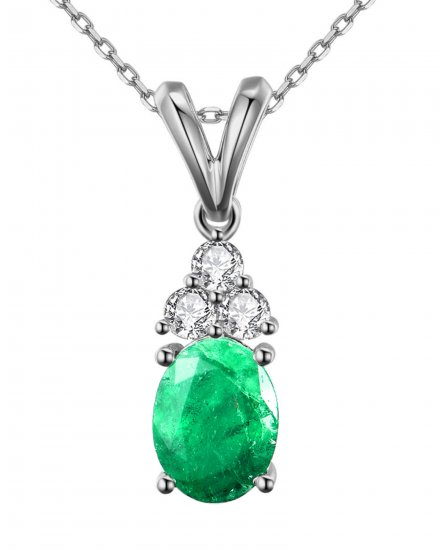OVAL EMERALD DIAMOND PENDANT (TP2062)